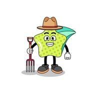 Cartoon mascot of shooting star farmer vector