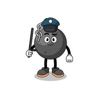 dibujos animados ilustración de destrozando pelota policía vector