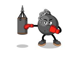 ilustración de destrozando pelota Boxer vector