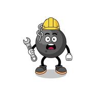 Character Illustration of wrecking ball with 404 error vector