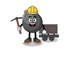 Mascot Illustration of wrecking ball miner vector