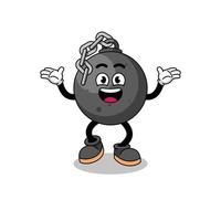 wrecking ball cartoon searching with happy gesture vector