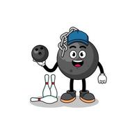 Mascot of wrecking ball as a bowling player vector