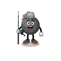 Mascot Illustration of wrecking ball fisherman vector