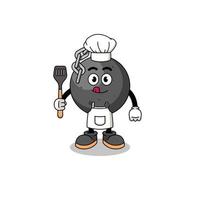 mascota ilustración de destrozando pelota cocinero vector