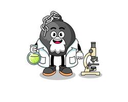 Mascot of wrecking ball as a scientist vector