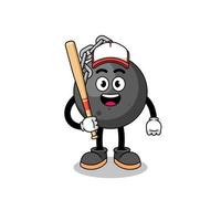 wrecking ball mascot cartoon as a baseball player vector