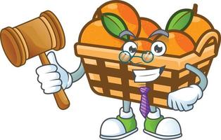 Basket oranges cartoon character style vector