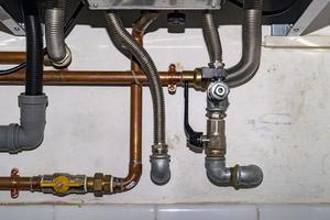 boiler gas heater pipe connection photo