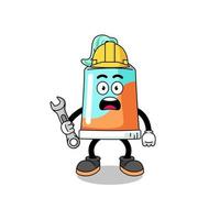 Character Illustration of toothpaste with 404 error vector