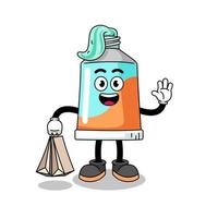 Cartoon of toothpaste shopping vector