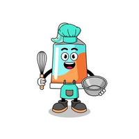 Illustration of toothpaste as a bakery chef vector