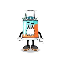 Illustration of toothpaste cartoon with i want you gesture vector