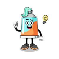 toothpaste cartoon with get an idea pose vector