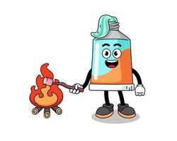 Illustration of toothpaste burning a marshmallow vector