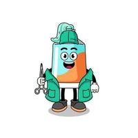 Illustration of toothpaste mascot as a surgeon vector
