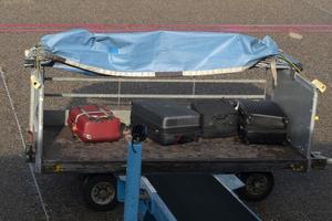 luggage loading on airplane photo