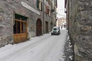 Bormio Medieval village Valtellina Italy under the snow in winter photo