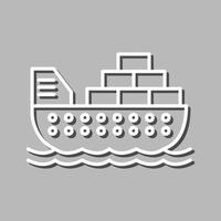 icono de vector de barco de carga