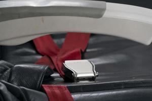 Airplane security belt detail photo