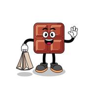 Cartoon of chocolate bar shopping vector