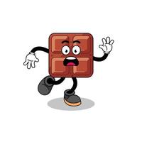 slipping chocolate bar mascot illustration vector