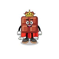 Mascot Illustration of chocolate bar king vector