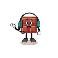 Mascot Illustration of chocolate bar as a customer services vector