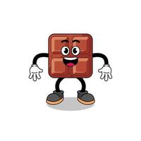 chocolate bar cartoon with surprised gesture vector