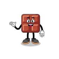 chocolate bar cartoon with welcome pose vector