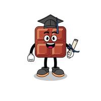 chocolate bar mascot with graduation pose vector