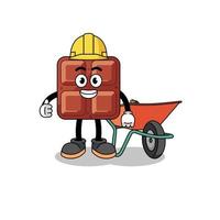 chocolate bar cartoon as a contractor vector