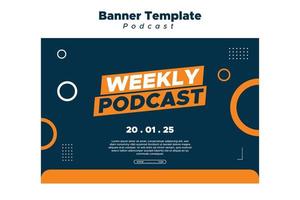 Social Media Banner Design, podcast vector