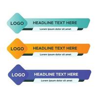 colorful lower thirds set vector template.