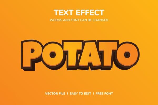 3D potato text