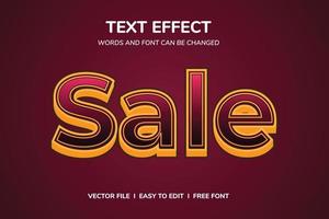 sale text effect template with 3d style vector