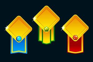 Rewards bonus UI icons in rhombus shape. Level up icon.Element for mobile game or web apps. Graphical 2D element for UI and GUI. vector