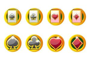 Playing card icon for casino and slots UI. Poker Icon Set vector
