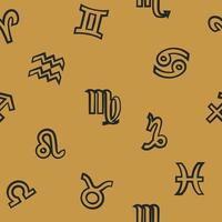 Seamless pattern with zodiac signs, Flat background with signs of the zodiac. vector