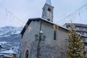 Bormio Medieval village Valtellina Italy under the snow in winter photo