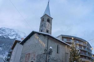 Bormio Medieval village Valtellina Italy under the snow in winter photo