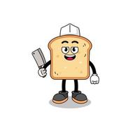 Mascot of bread as a butcher vector