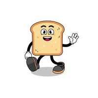 bread cartoon walking vector