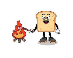 Illustration of bread burning a marshmallow vector