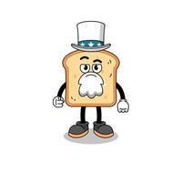 Illustration of bread cartoon with i want you gesture vector