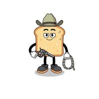 Character mascot of bread as a cowboy vector