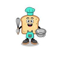 Illustration of bread as a bakery chef vector