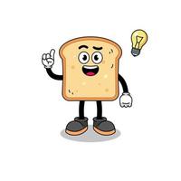 bread cartoon with get an idea pose vector