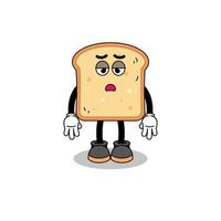 bread cartoon with fatigue gesture vector