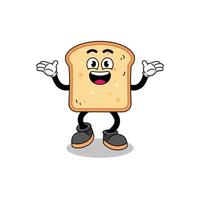 bread cartoon searching with happy gesture vector
